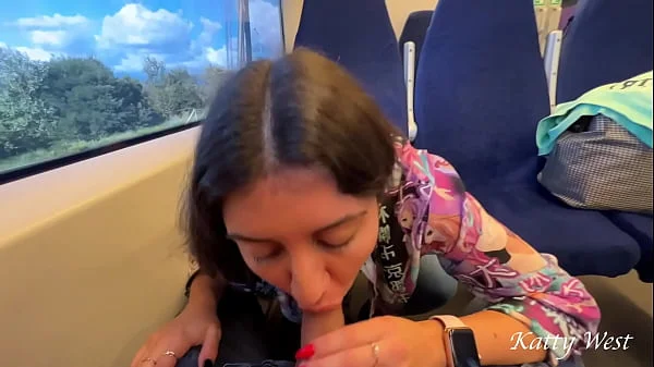 Blowjob on the train for a stranger in Public