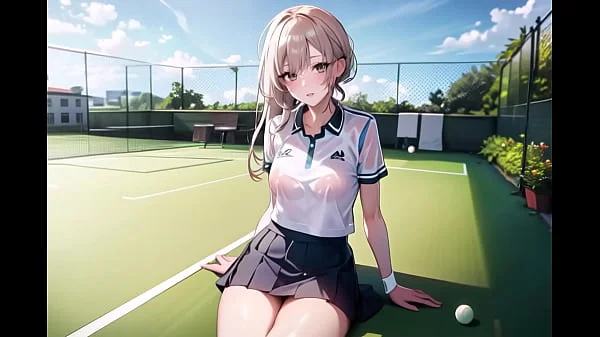 Sexy Young Anime Teens Playing Tennis With Transparent Cloth (with pussy masturbation ASMR sound!) Uncensored Hentai