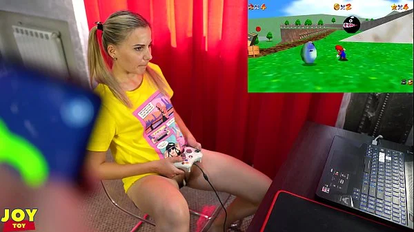 Letsplay Retro Game With Remote Vibrator in My Pussy - OrgasMario By Letty Black