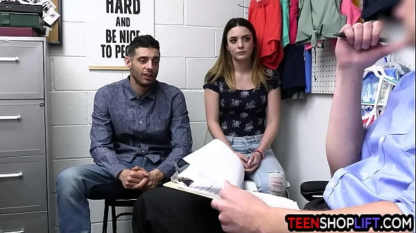 Credit card fraud had cop fucking his teen girlfriend Kinsley Kane and he had to watch